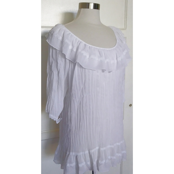 - Lane Bryant white semi-sheer top - Picture 2 of 4